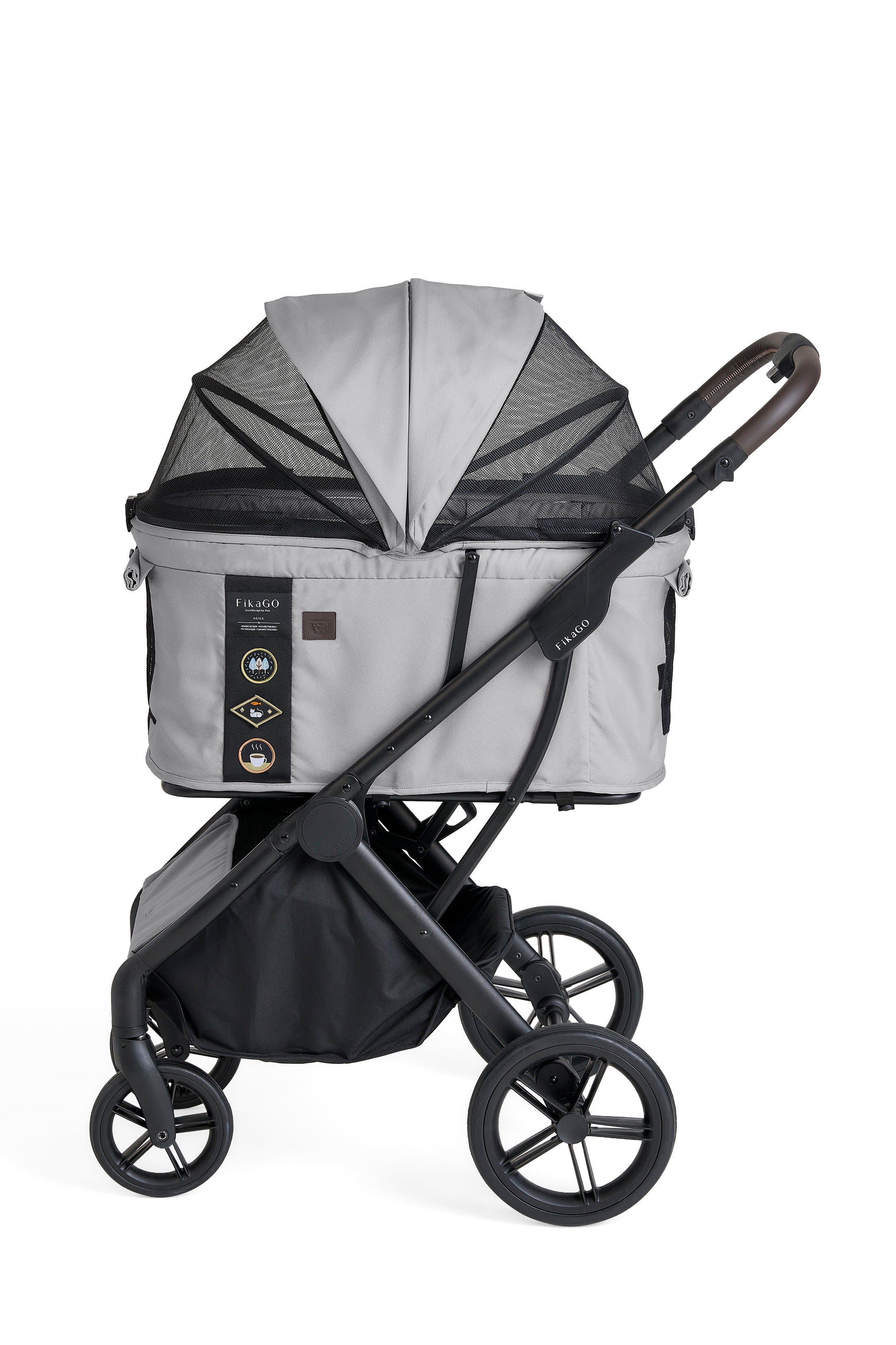 AGILE 2 | Auto Folding Medium Pet Stroller- Soft Grey