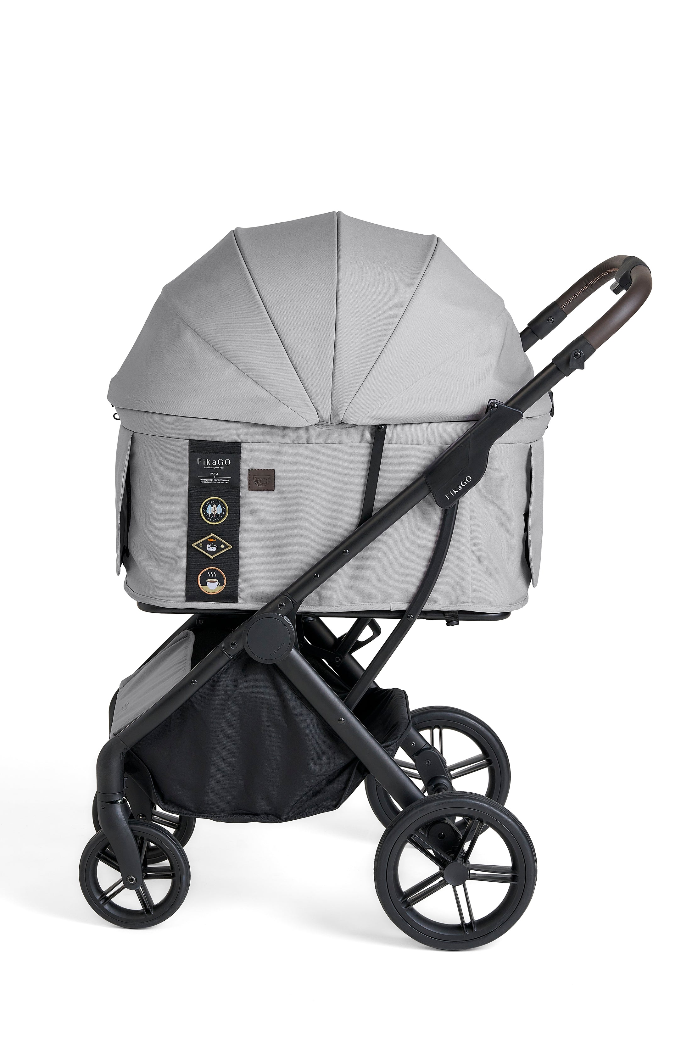 AGILE 2 | Auto Folding Medium Pet Stroller- Soft Grey