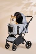 Load image into Gallery viewer, AGILE 2 | Auto Folding Medium Pet Stroller- Soft Grey
