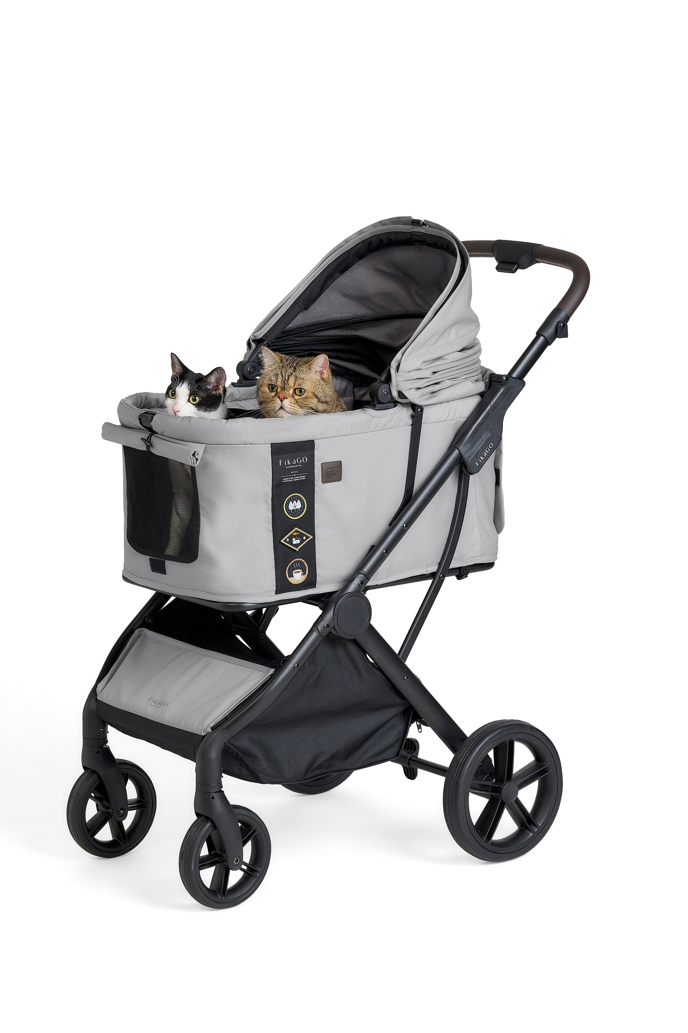 AGILE 2 | Auto Folding Medium Pet Stroller- Soft Grey